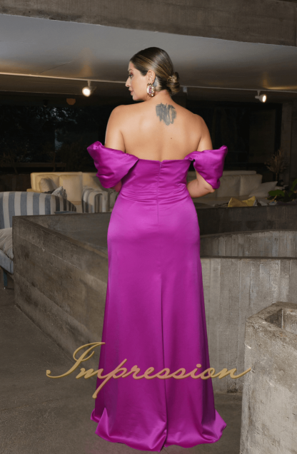 Vestido de Festa Longo Plus Size Fucsia - Imagem 2