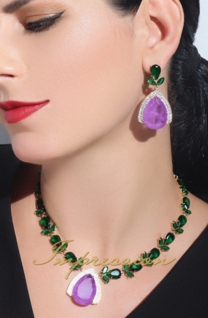 Conjunto de Festa Verde com Roxo - Imagem 3