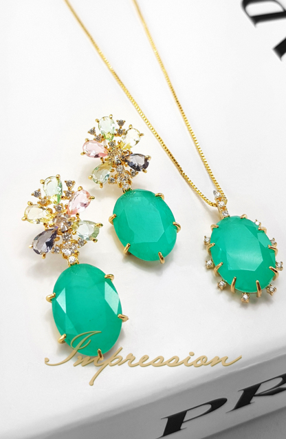 Conjunto de Festa Pedras Tifany