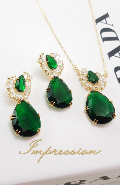 Conjunto de Festa Pedras Verde