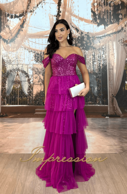Vestido de Festa Longo Fucsia
