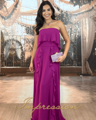 Vestido de Festa Longo Fucsia