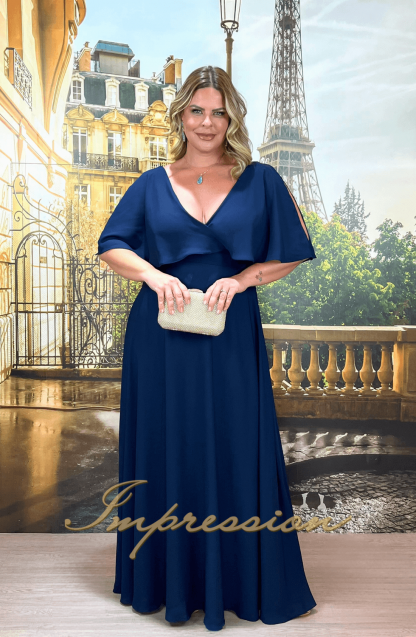 Vestido de Festa Longo Plus Size Marinho - Imagem 3