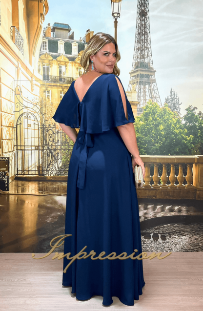 Vestido de Festa Longo Plus Size Marinho - Imagem 2