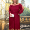 Vestido de Festa Longo Plus Size Marsala