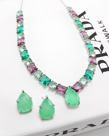 Conjunto de Festa Pedras Tifany e Roxo