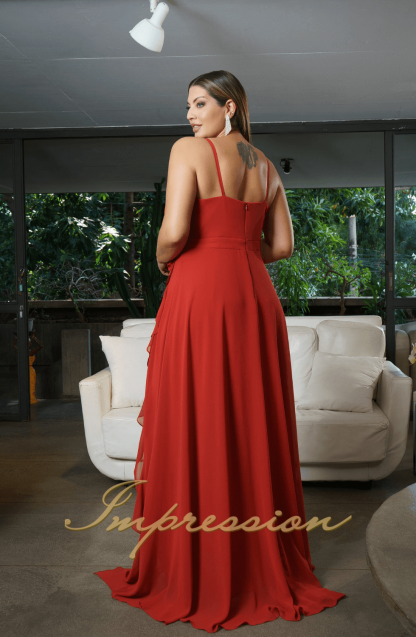 Vestido de Festa Longo Plus Size Terracota - Imagem 2
