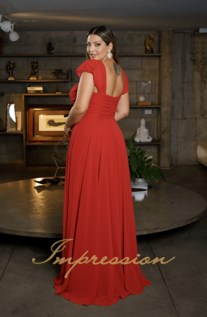 Vestido de Festa Longo Plus Size Terracota - Imagem 2
