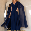 Vestido de Festa Longo Azul Marinho