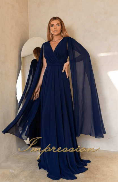 Vestido de Festa Longo Azul Marinho