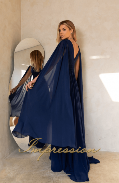 Vestido de Festa Longo Azul Marinho - Image 2