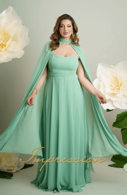 Vestido de Festa Longo Plus Size Verde Menta