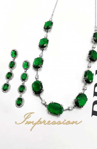 Conjunto de Festa Pedras Verde