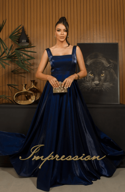 Vestido de Festa Longo Azul Marinho