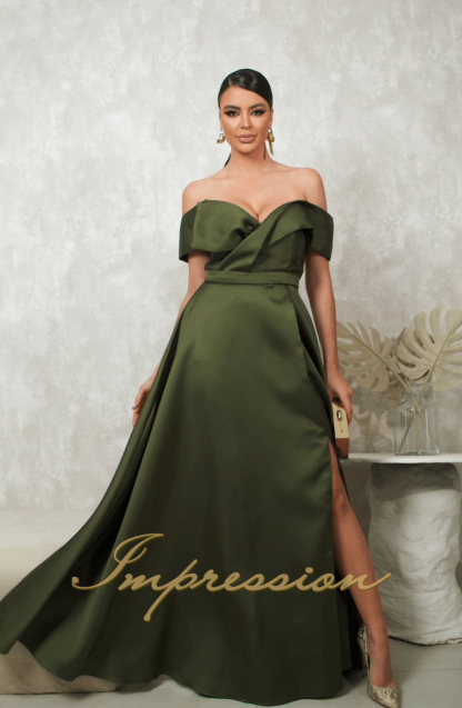 Vestido de Festa Longo Verde Oliva