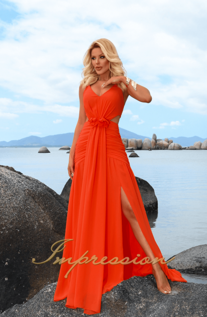 Vestido de Festa Longo Laranja