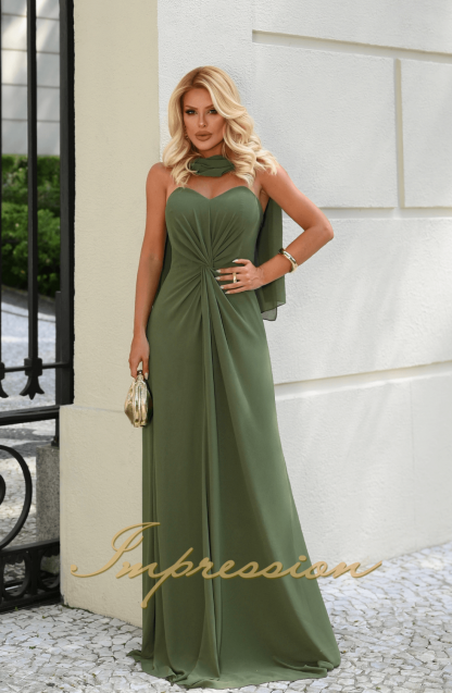Vestido de Festa Longo Verde Oliva