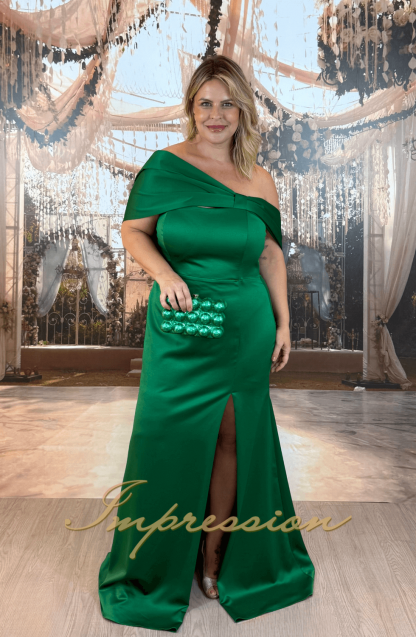 Vestido de Festa Longo Plus Size Verde Esmeralda