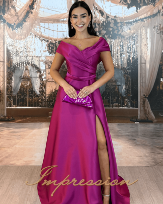 Vestido de Festa Longo Fucsia
