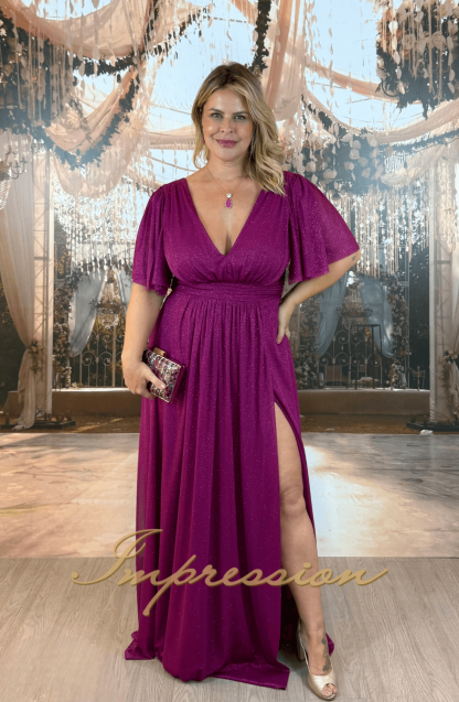 Vestido de Festa Longo Plus Size Fucsia