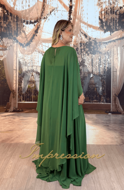 Vestido de Festa Longo Plus Size Verde Oliva - Image 2