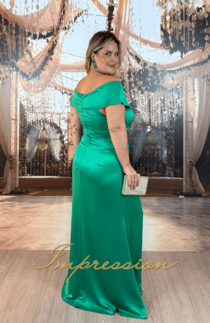 Vestido de Festa Longo Plus Size Verde - Image 2
