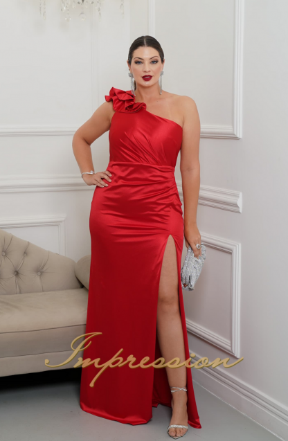 Vestido de Festa Longo Plus Size Vermelho