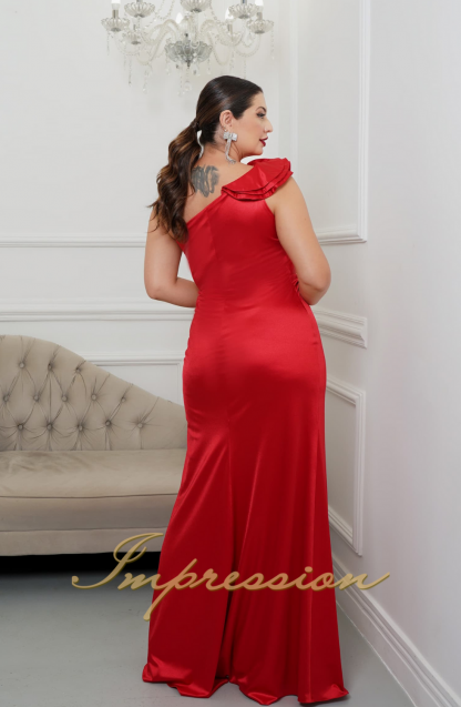 Vestido de Festa Longo Plus Size Vermelho - Imagem 2