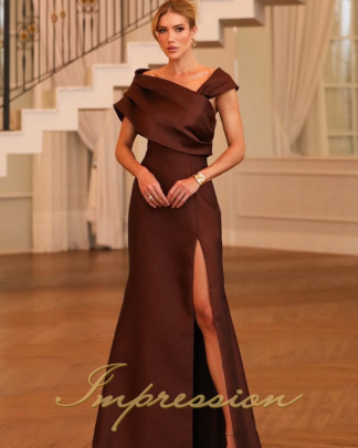 Vestido de Festa Longo Marrom Chocolate