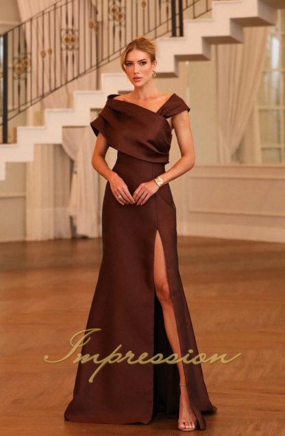 Vestido de Festa Longo Marrom Chocolate
