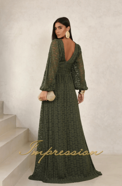 Vestido de Festa Longo Verde Oliva - Image 2
