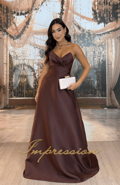 Vestido de Festa Longo Marrom