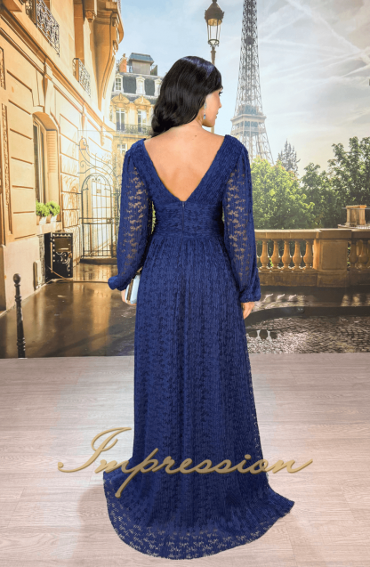 Vestido de Festa Longo Azul Marinho - Imagem 2