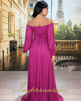 Vestido de Festa Longo Fucsia