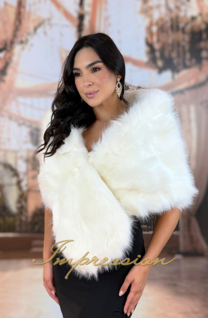 Estola de Pelo Off White - Imagem 2