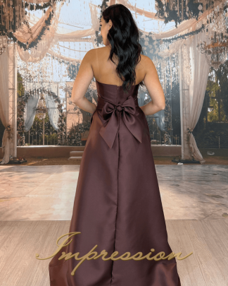 Vestido de Festa Longo Marrom