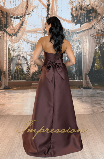 Vestido de Festa Longo Marrom - Image 2