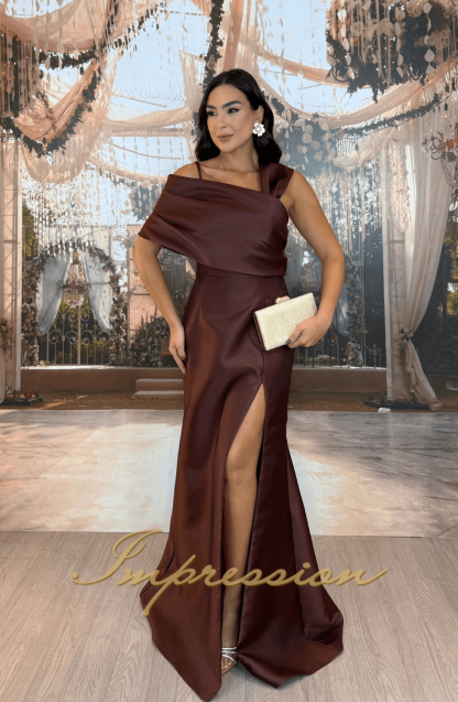 Vestido de Festa Longo Marrom Chocolate