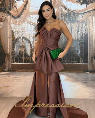 Vestido de Festa Longo Marrom Chocolate