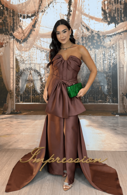 Vestido de Festa Longo Marrom Chocolate