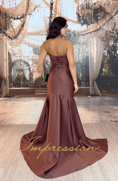Vestido de Festa Longo Marrom Chocolate - Image 2