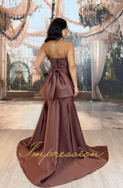 Vestido de Festa Longo Marrom Chocolate - Image 5