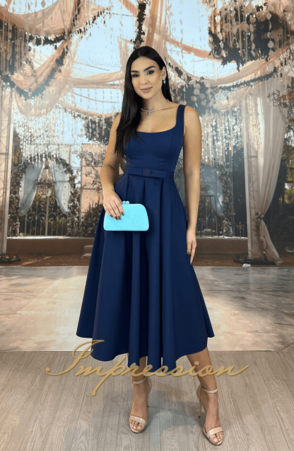 Vestido de Festa Midi Azul Marinho - Imagem 4