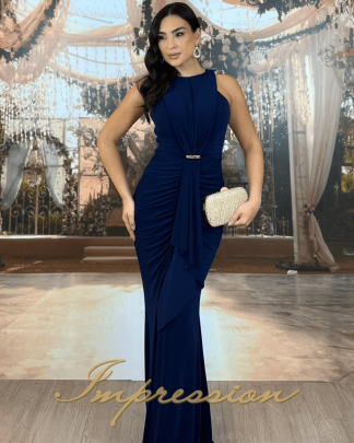 Vestido de Festa Longo Azul Marinho