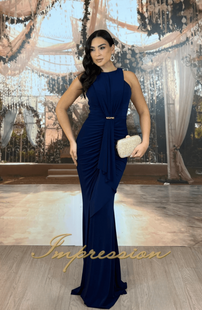Vestido de Festa Longo Azul Marinho
