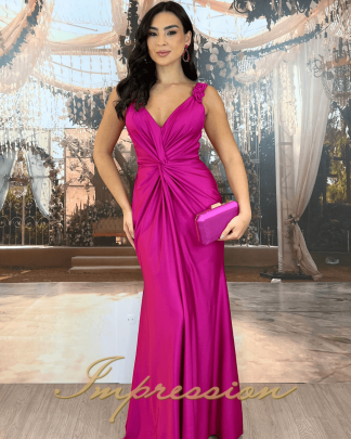 Vestido de Festa Longo Fucsia