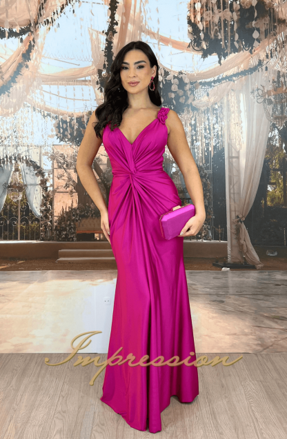 Vestido de Festa Longo Fucsia