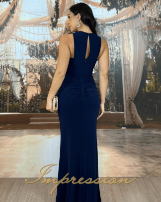 Vestido de Festa Longo Azul Marinho