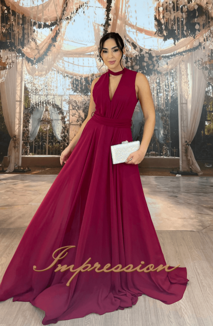 Vestido de Festa Longo Marsala Dois em Um - Imagem 4