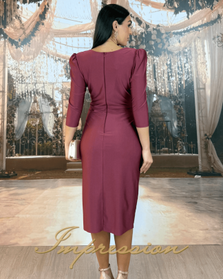 Vestido de Festa Midi Rosa Canela
